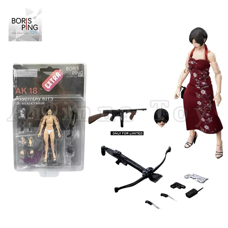 Boris Ping Toys AK18 Series 1/18 Action Figure Wave 2 Agent Wang and Avina (Standard) Anime Model