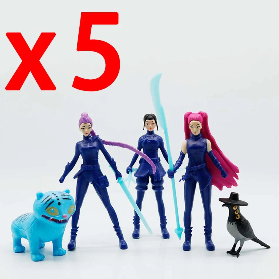 5 teile/satz Kpop Dämon Jäger Action Figur Spielzeug Derpys Tiger Rumi Mira Zoey Sussy Figur Puppe Für Fans Geschenk