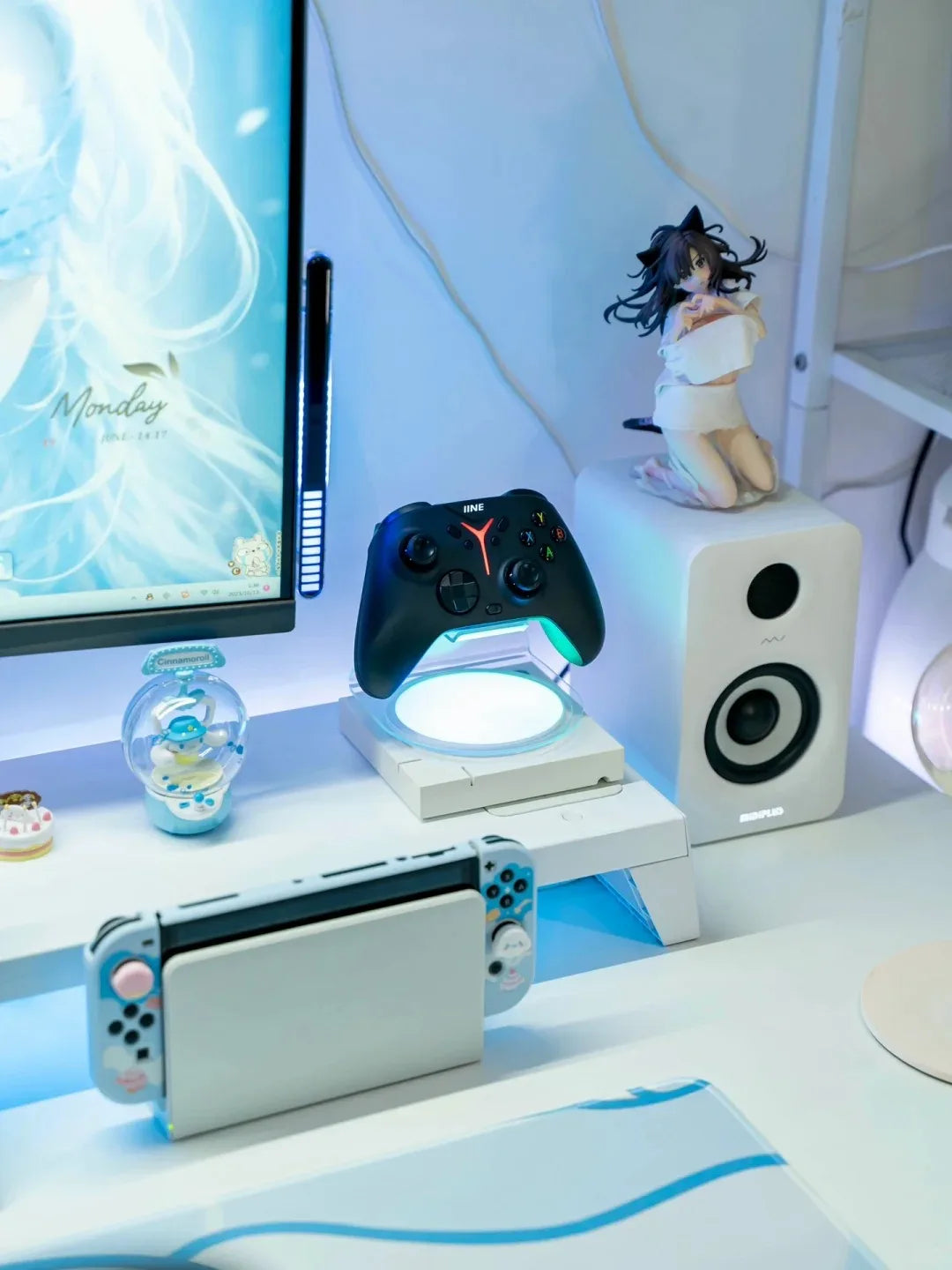 IINE Sirius Black Bluetooth Gamepad Joystick Hall Magnetic 2.4G Wireless 3 Mode Game Handle Controller for PC NS Switch xbox