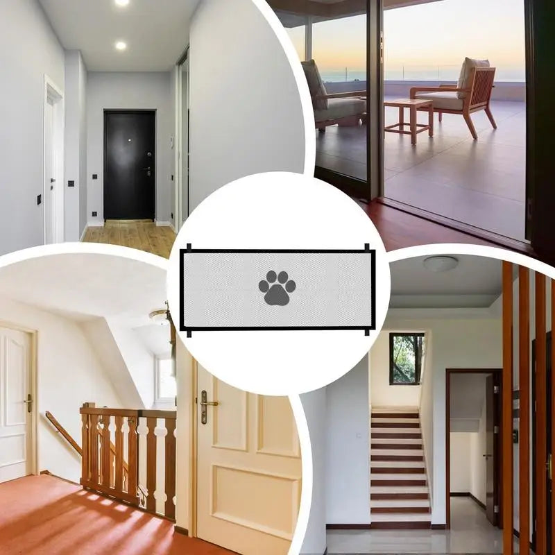 Expandable Safety Wide Pet Gate Folding Fence Net for The House Indoor Outdoor Stairs Barrier Doorway Halls Kitchen Easy Install