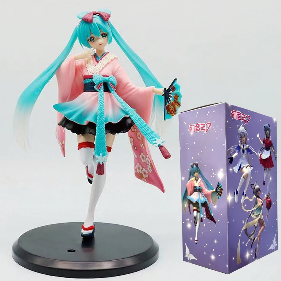 Anime Hatsune Miku Doll Model Cartoon Cute Kawaii Toys PVC Model Action Figures Car Dashboard Decoration Holiday Gift