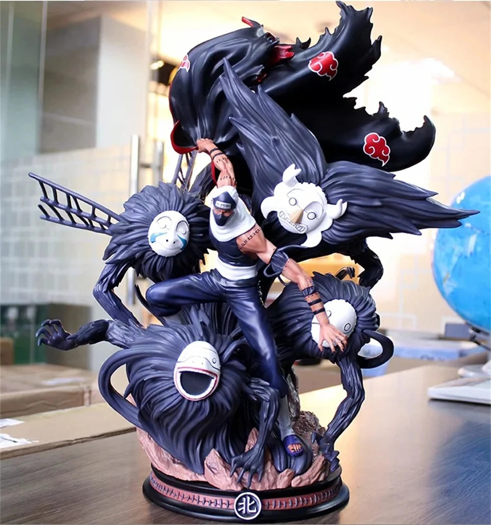 41cm Anime Akatsuki Kakuzu Hidan Battle Ver. GK PVC Action Figure Game Statue Collection Model Kids Toys Doll Gifts