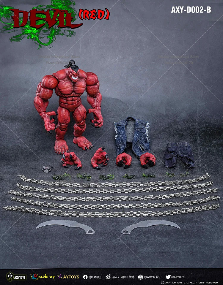 In Stock AXYTOYS 1/12 Scale Devil Orcs Red Version Grey Version 6Inch Movable Soldier Action Figure Doll Collection