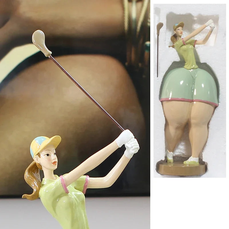 Nordic Ins Golf Schönheit Plump Frau Ornamente Handwerk Hause Wohnzimmer Schreibtisch Fett Mädchen Figuren Clubs Statuen Dekoration Zubehör