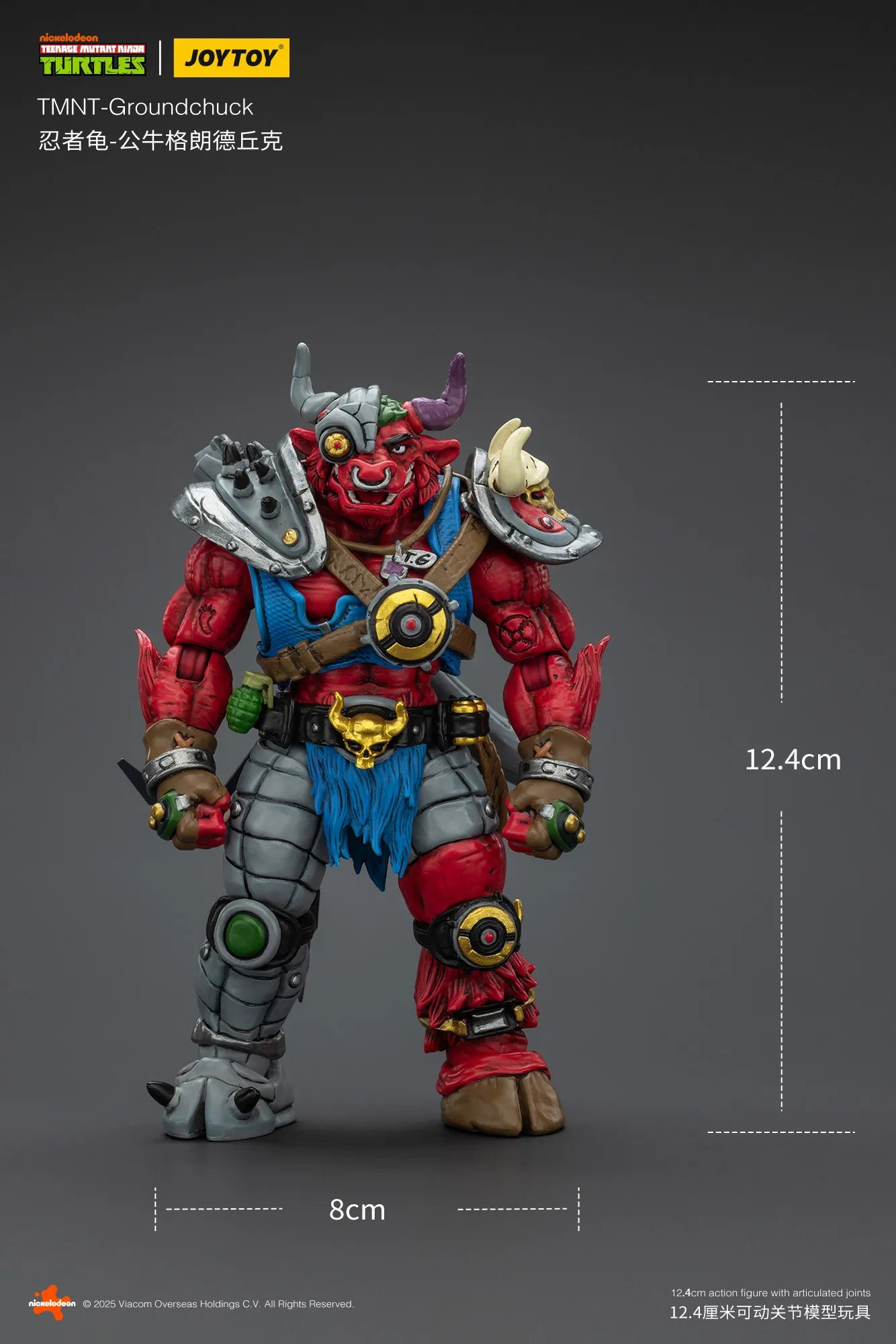 JOYTOY TMNT-Groundchuck Action Figure Doll Model Gift Decoration Collection