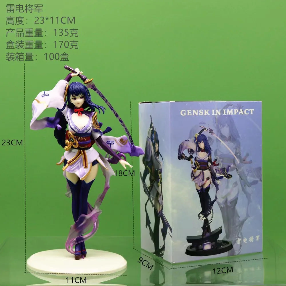 23CM Anime Game Genshin Impact Raiden Shogun Figure Cute Cool Anime Model Toys Gifts Collection Action Figure  Ornaments PVC