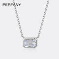 PERFANY 1CT Moissanite Halskette für Frauen S925 Reinem Silber Smaragd Cut Labor Diamant Anhänger Fashion Party High-end-Schmuck