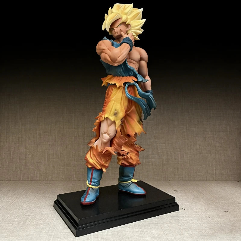 Dragon Ball GK 32cm Super Saiyan Goku Pinch Face Action Figure With Base Collectible Model Anime Statue Desktop Decor Gift Toy
