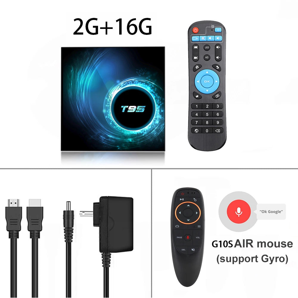 T95 Android TV Box Smart Android 16 H616 Quad Core Dual Band Wifi 2.4G 5G Ram 8GB Rom 64GB 128GB Global Media Player Set Top Box