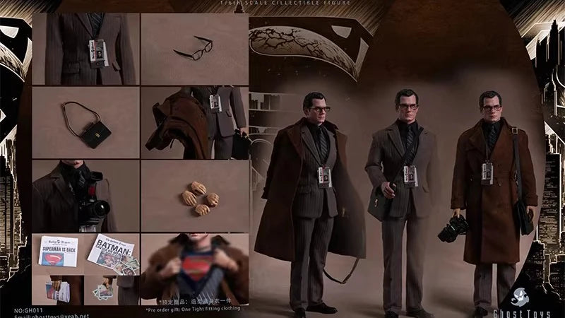 Ghost Toys 1/6 Collectible GH-010 Bruce Wayne GH-011 Super Hero Reporter Clark Kent 12“ Action Figure Full Set Model