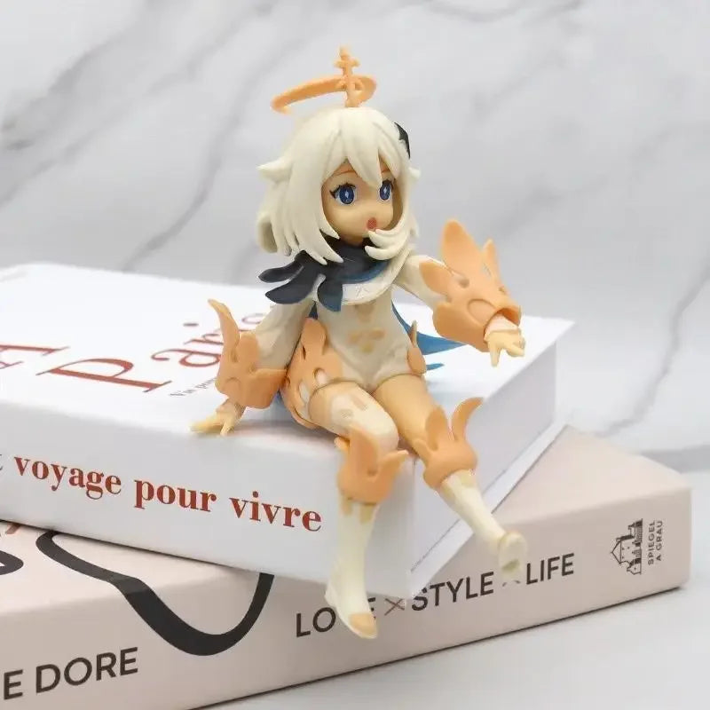 New Hot Game Genshin Impact Anime Figures Paimeng Hand Office Peripheral Q Version Anime Series Pretty Girl Pvc Model Toys Gift