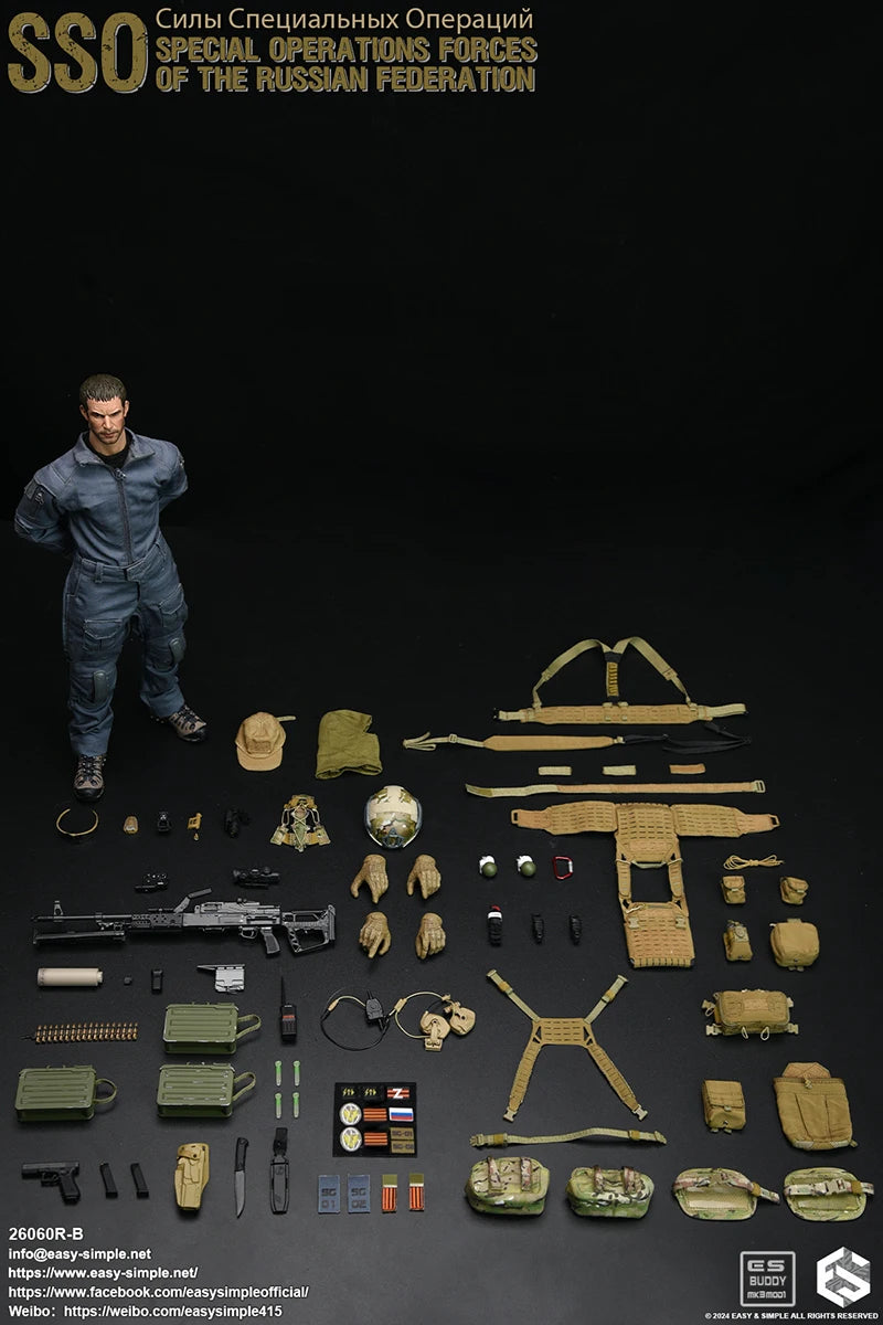 Easy&Simple ES 26060R-A 26060R-B 26060S 1/6 Russian SSO Special Operations Force 12'' Full Set Male Soldier Action Figure Models