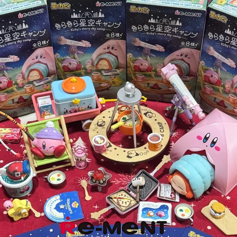 New Re-Ment Kirby Miniature Scene of Starry Sky Camping Anime Action Figure Model Toys Gift for Birthday