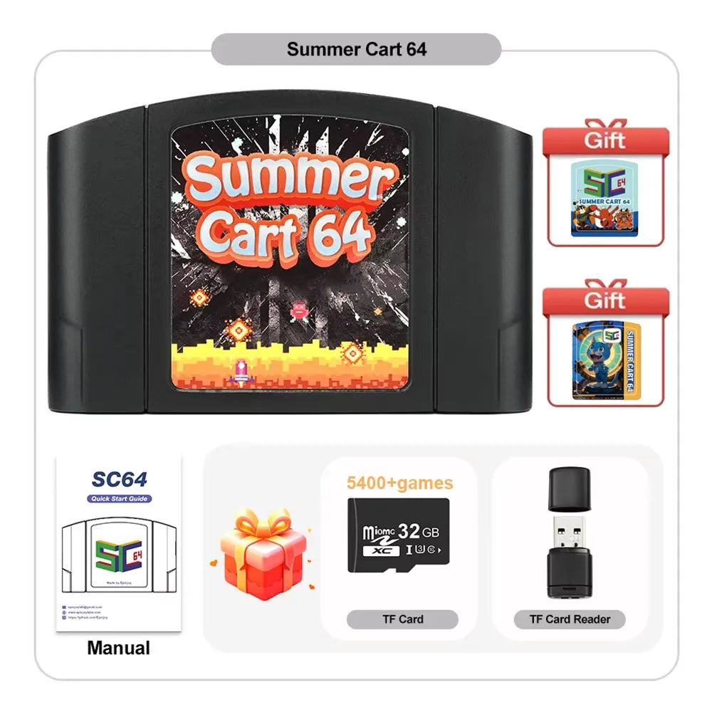 SummerCart64 Game Card For Nintendo 64 Game Cartridge For ED 64 Nintendo N64 Console