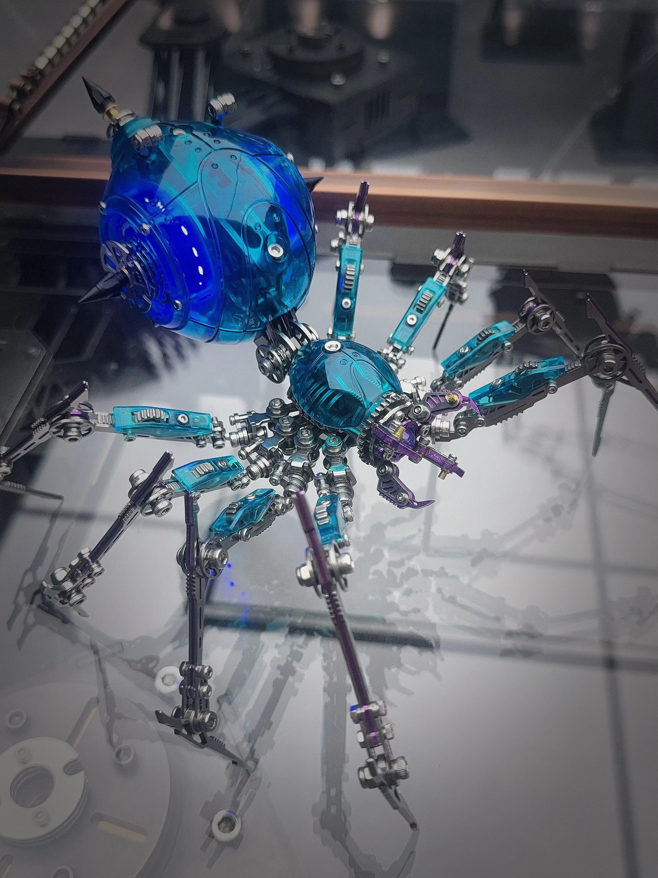 3D metal puzzle assembly toy ornament mechanical spider challenge high difficulty assembly model special gift