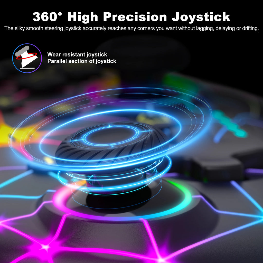 DinoFire Wireless Controller RGB For Nintendo Switch OLED / Lite Multi-function Pro Gamepad with 800Mah Battery Turbo Function