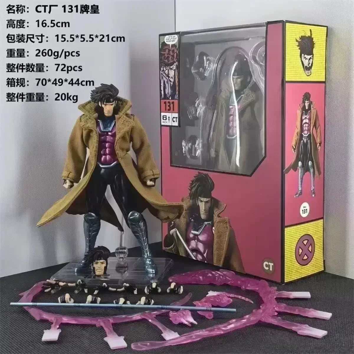 IN Stock HOT Original Ct Toys Gambit Mafex 131 – X-Men Wolverine SHF Anime Action Figure – Customized Gift for Kids & Collectors