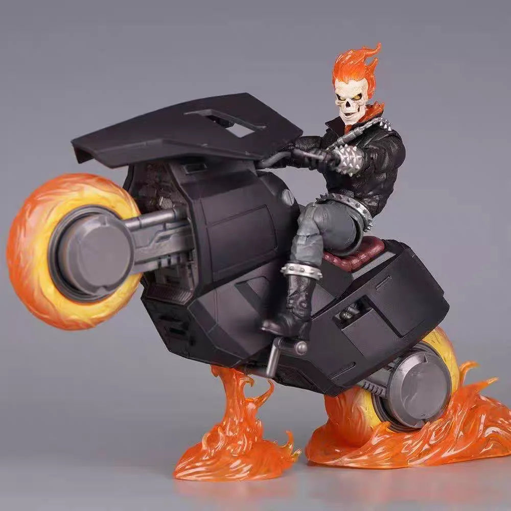 17cm Ko 85th Anniversary Superhero Ghost Rider Hell Cycle Articulated Action Figure Set Marvel Legends Collectors Edition Gift