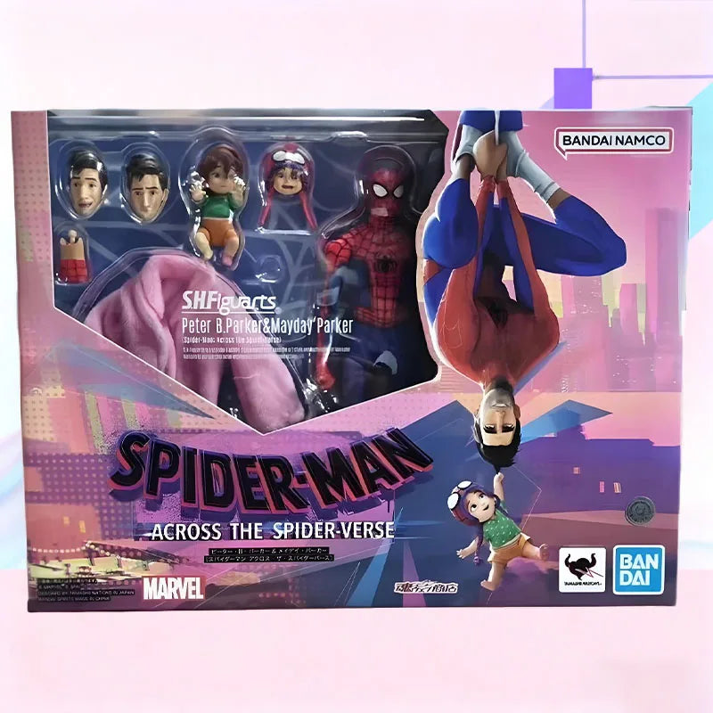 In Stock Bandai S.H.Figurats Spider Man Peter B Parker Mayday SHF Anime full action Figure Finished Model Kit Toy Gift for Kid
