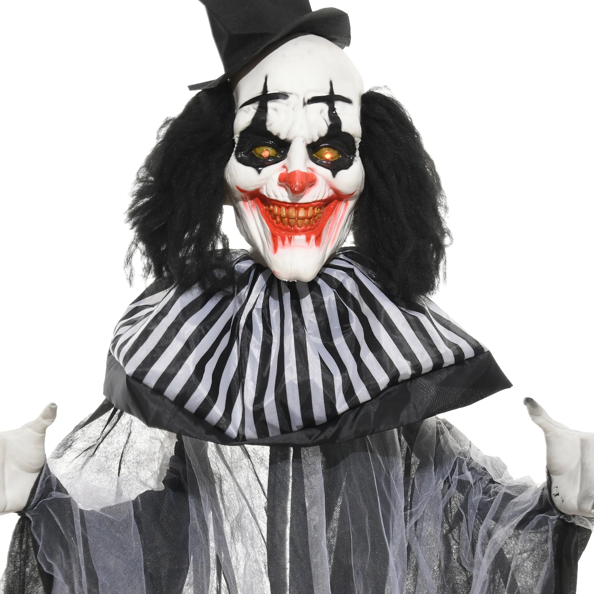 Classic Black and White Striped Clown Outdoor Halloween Decoration