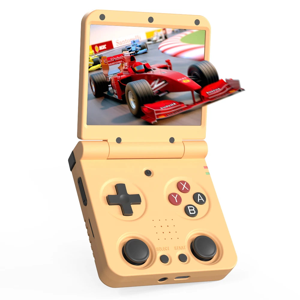 MIYOO Flip V2 Handheld-Spielekonsole 3,5-Zoll-IPS-Bildschirm Retro Kompakte tragbare Spielmaschine für Unterhaltungsspieler unterwegs als Geschenk