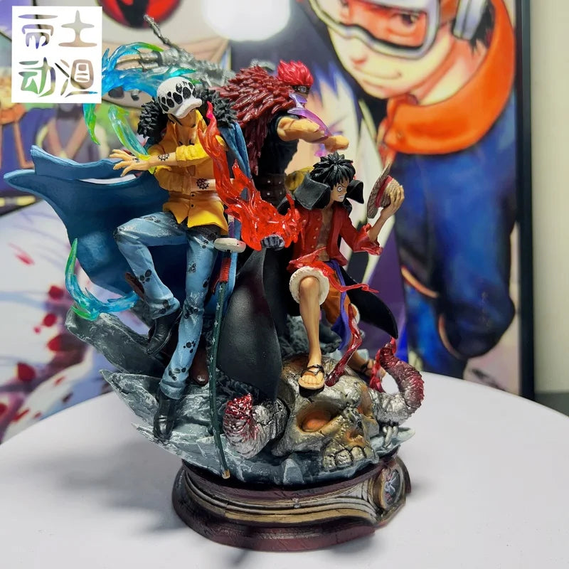 Anime One Piece 20cm Figures Luffy Trafalgar 3 Captain One Piece Action Figures Figurine Collection Ornament Pvc Model Toys Gift