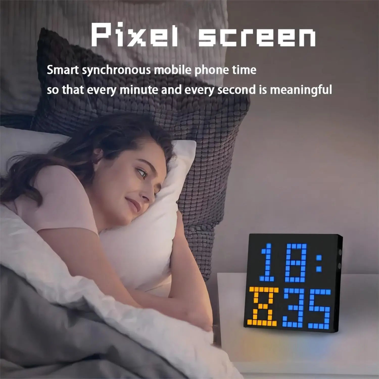 LED Pixel Display Panel Night Light Bluetooth APP Control Photo Frame Animation Display Beside Decoration Light For Room Decor