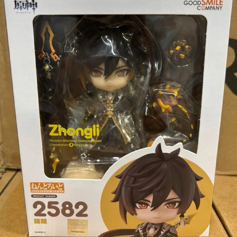 Original Box GSC In Stock Nendoroid Genshin impact Raiden Shogun Zhongli Traveler Anime Action Figure Model Toy Gift for Kids