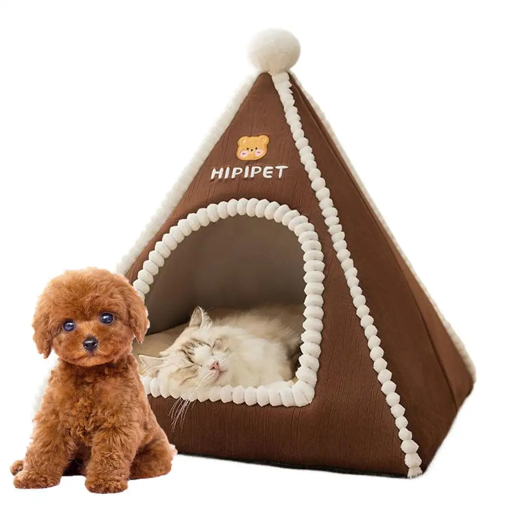 Geschlossenes Katzenbett, Geschlossenes Hundezeltbett, Sicherheits-Warmhaus für den Innenbereich, Haustierhütte, gemütliches Winterzelt für Kätzchen mittlerer und kleiner Rassen