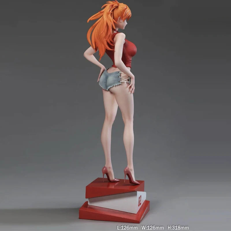 Asuka Langley Garage Kit Anime Figure Summer Edition Campus Queen Two-Dimensional Beautiful Girl Desktop Ornament GK Model Gift