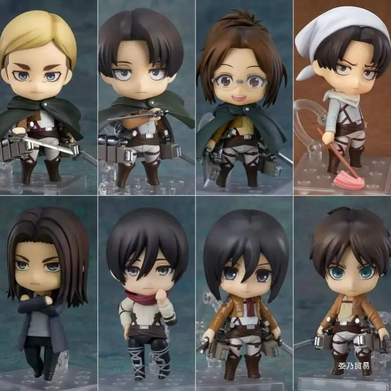 Anime Q Version Figure Attack On Titan 1123# Hange Zoe 2000# Eren Jaeger Mikasa Ackerman Action Model Desktop Doll Ornament Gift
