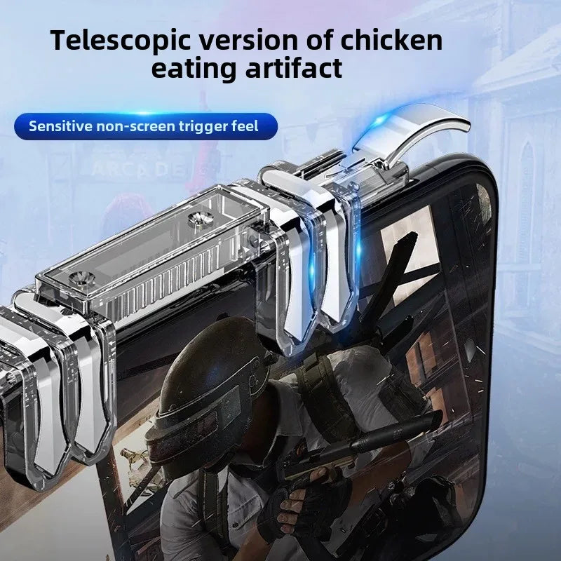 Z06 6 Fingers Adjustable Phone Gamepad for PUBG Gaming Controller Shooter Trigger Fire Handle Button Joystick for IPhone Android