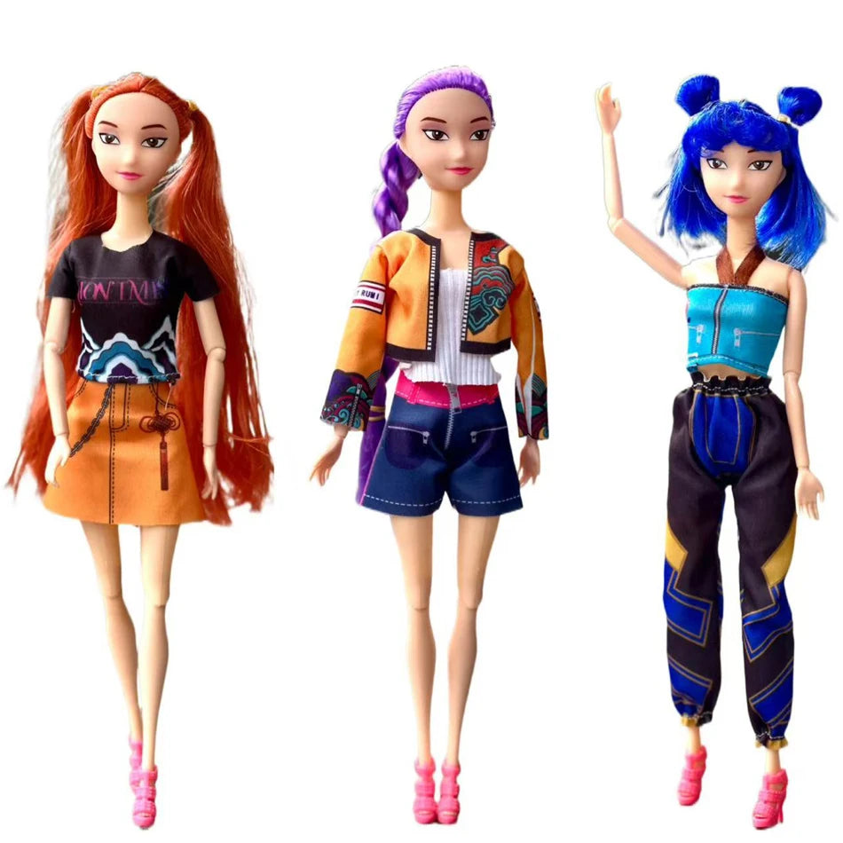 2025 NEW Anime 30CM K-Pop Demon Hunters Doll Vinyl Toy Rumi Mira zoi Character vinyl mask figurine Birthday Gift Fan Club Gifts