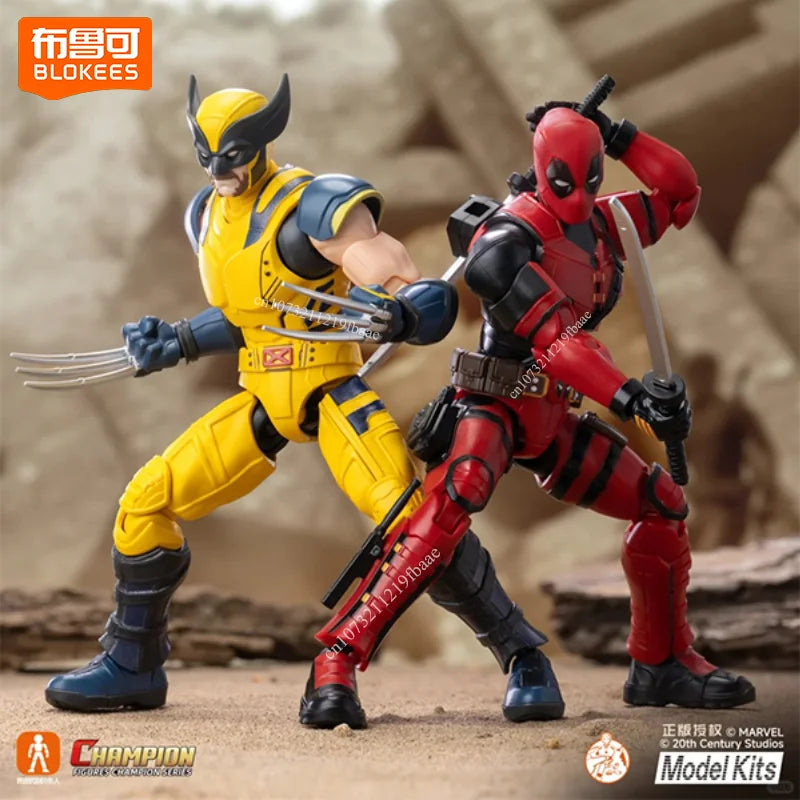 Original Blokees Deadpool Toy Wolverine Action Figure Marvel Assembly Model Kit Champion Class Deadpool & Wolverine Doll Gift