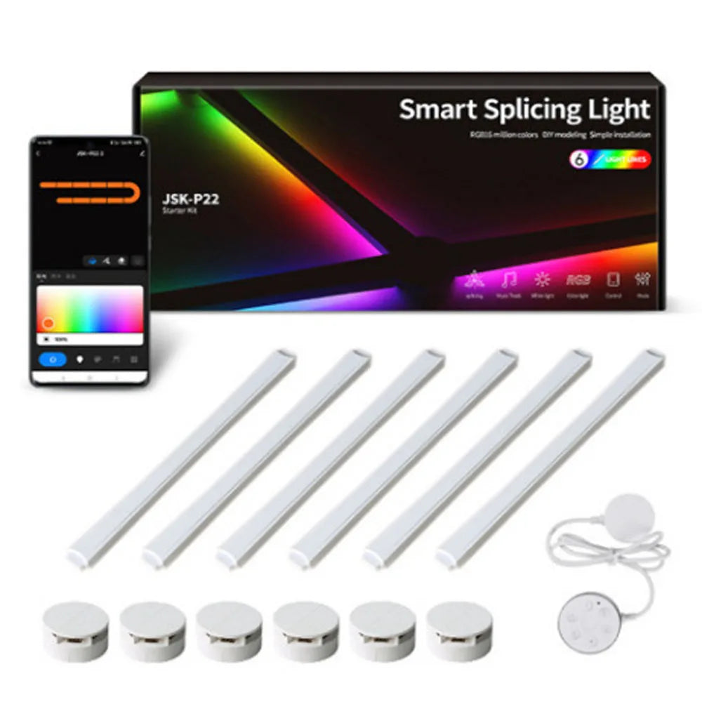 RGB LED Wall Lamp Smart WIFI APP DIY Free Splicing Atmosphere Night Light Music Rhythm TV Backlight Bedroom Game Room Decor Lamp