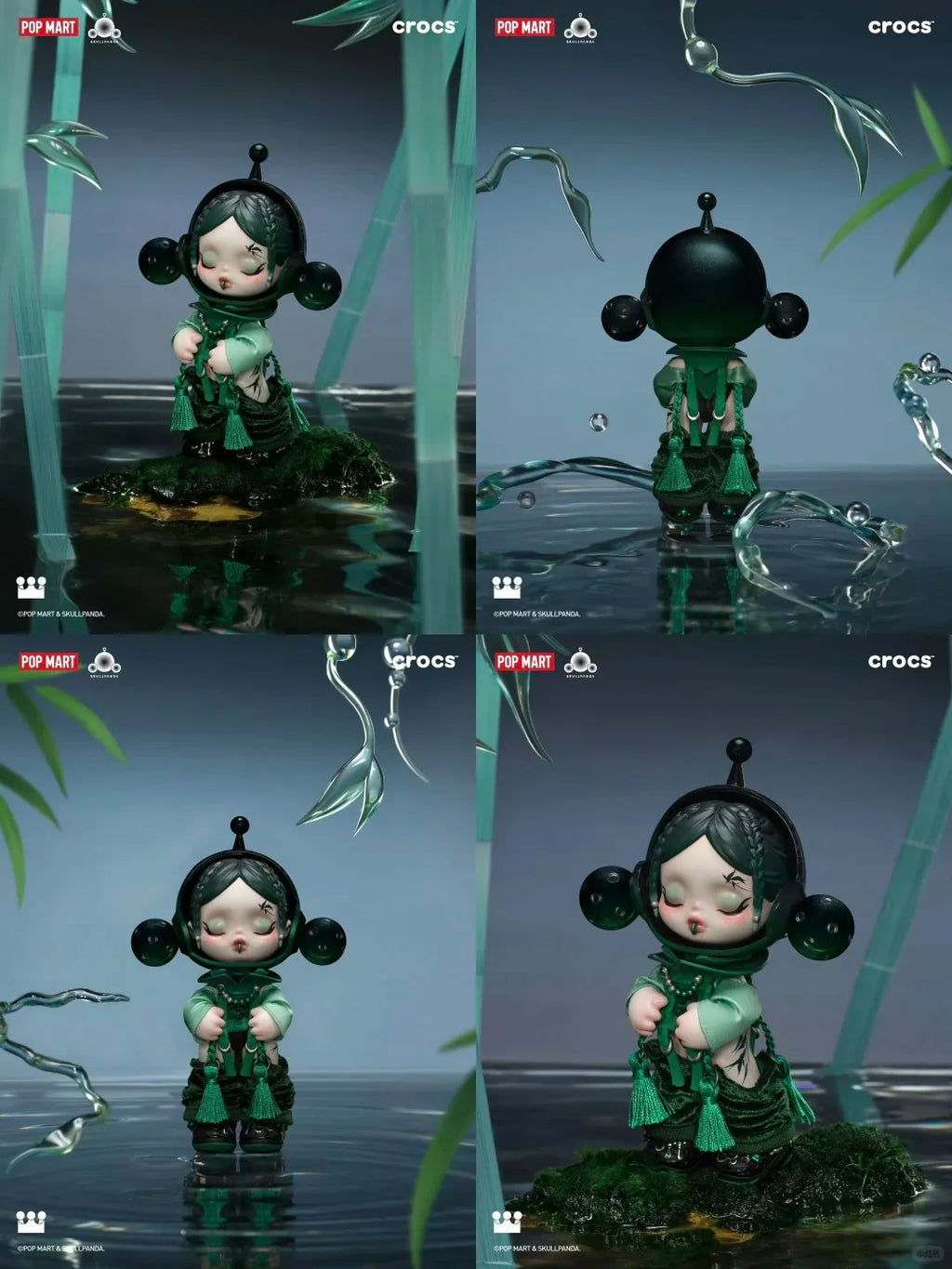 2025 New Product POPMART Original Genuine SKULLPANDA  CROCS OOTD Blind Box Anime Action Cute Little Bear Biscuit Toy