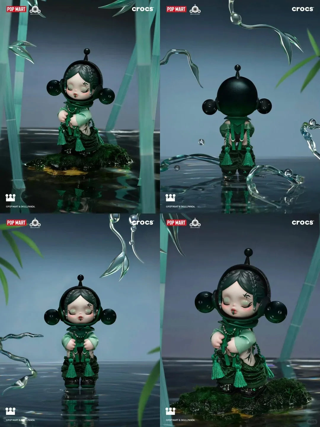 2025 New Product POPMART Original Genuine SKULLPANDA  CROCS OOTD Blind Box Anime Action Cute Little Bear Biscuit Toy