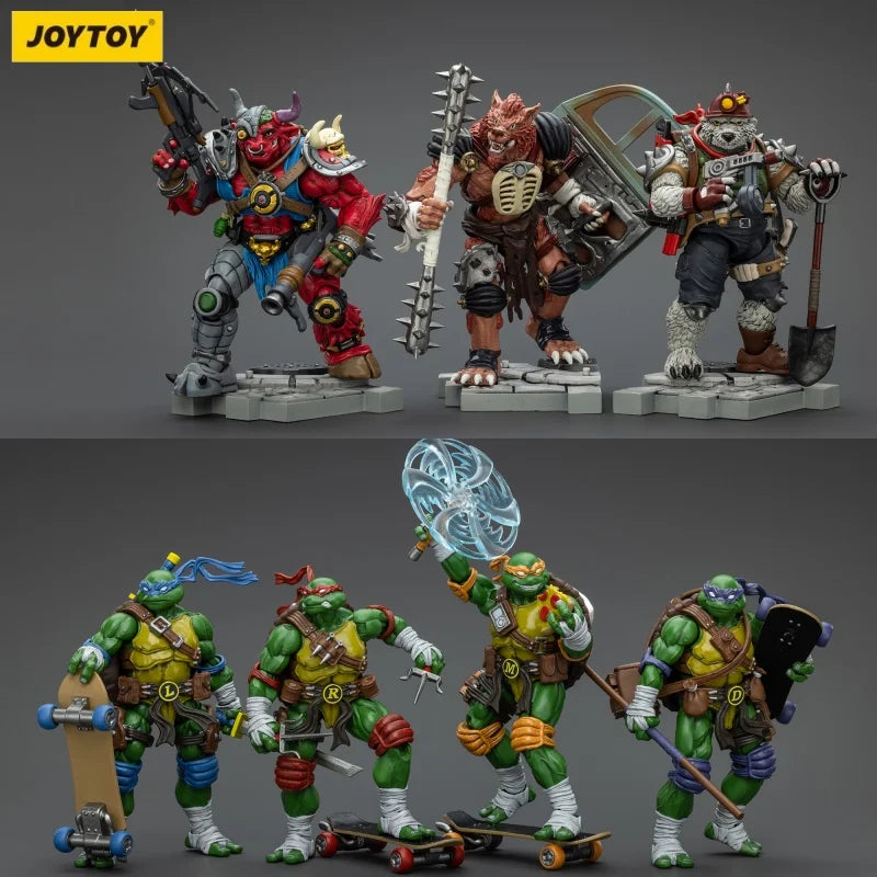 JOYTOY Ninja Turtles Soldier 18 Scale Action Figure Collectible Toy for Fans Shell Shocked Series in Stock