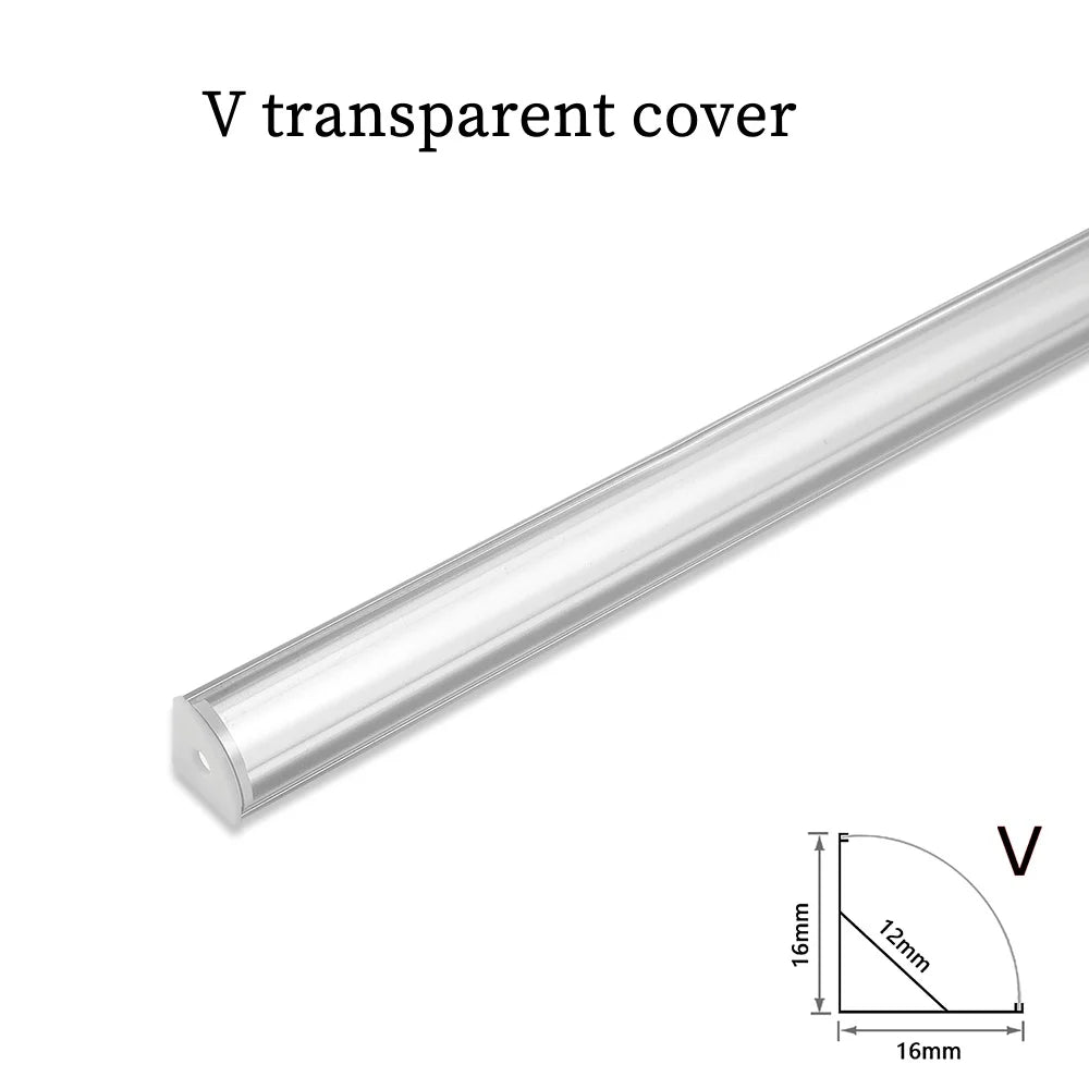 LED Strip Aluminum Profile 50CM Recessed Surface Mounted Aluminium Channel with Diffuser PC Cover for 8mm 10mm Linear Lighting