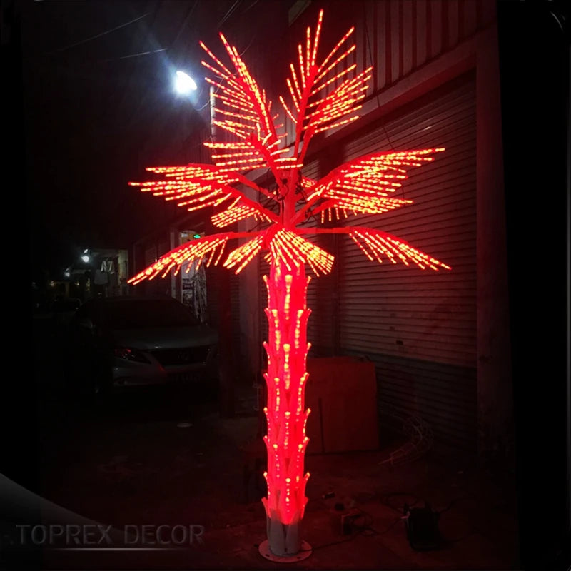 Търговска външна водоустойчива 3-метрова LED палмова лампа, празнична декоративна 12-футова естествена LED светлина, променяща се светлина, палми