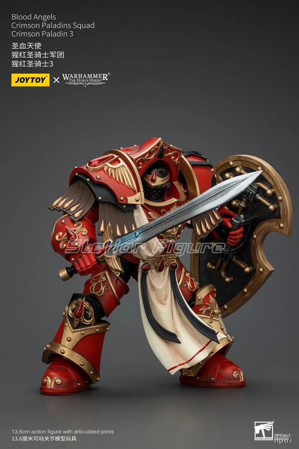 【SF】JOYTOY 1/18 Action Figure Warhammer 40K  Blood Angels Crimson Paladins Squad Crimson Paladin 3  Prime Model Toy Gift