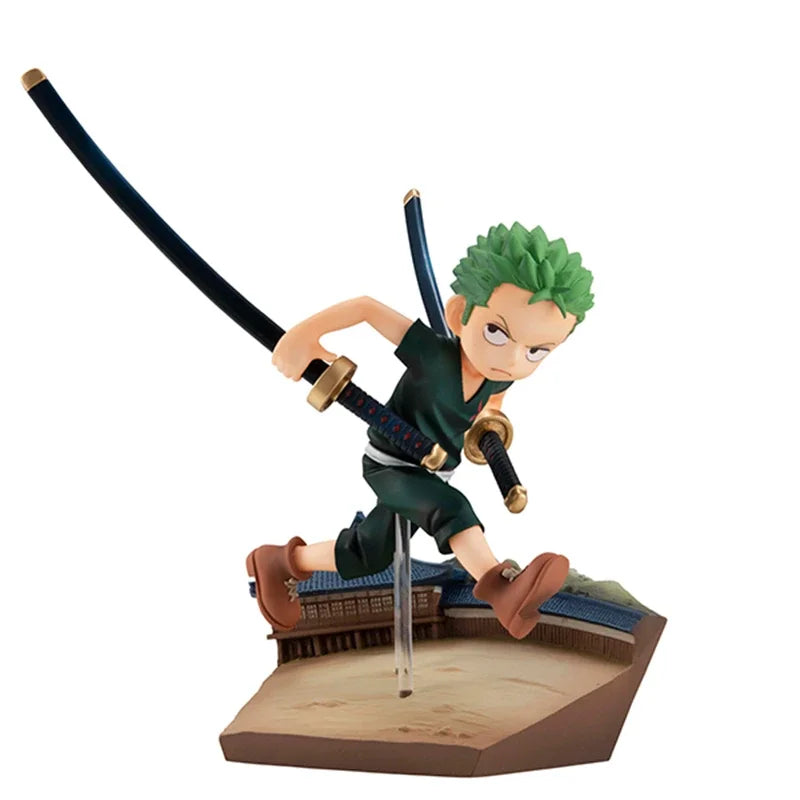 Genuine ONE PIECE Anime Figure Childhood Roronoa Zoro Run Action Figure Toys for Kids Gift Collectible Model Ornaments