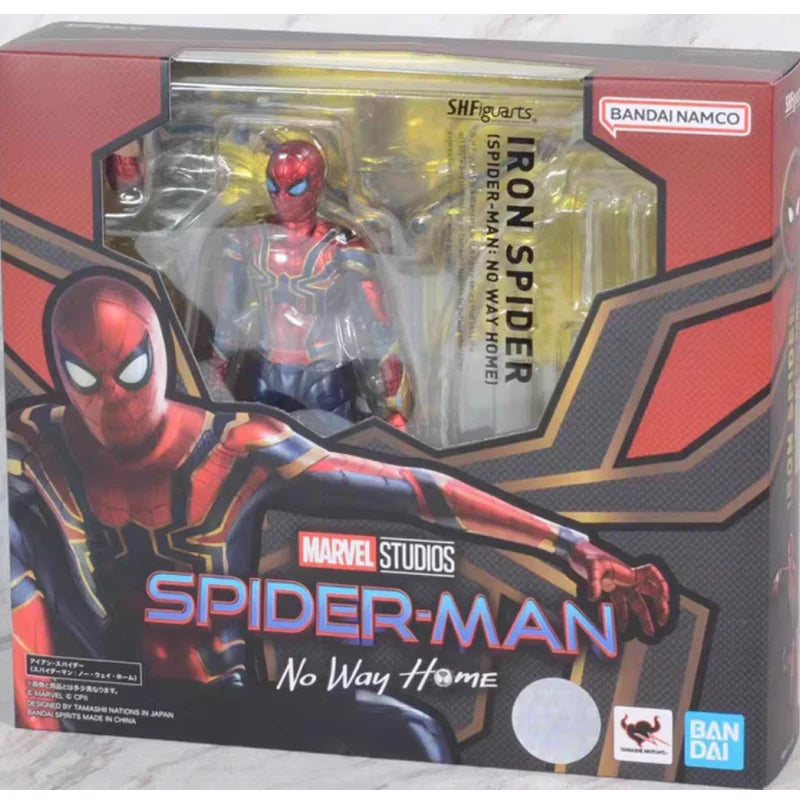 In Stock Bandai S.h.figuarts Shf Spiderman：far From Home 4 Battle Suits Iron Spider Action Figures Collection Hobby Toy Gift