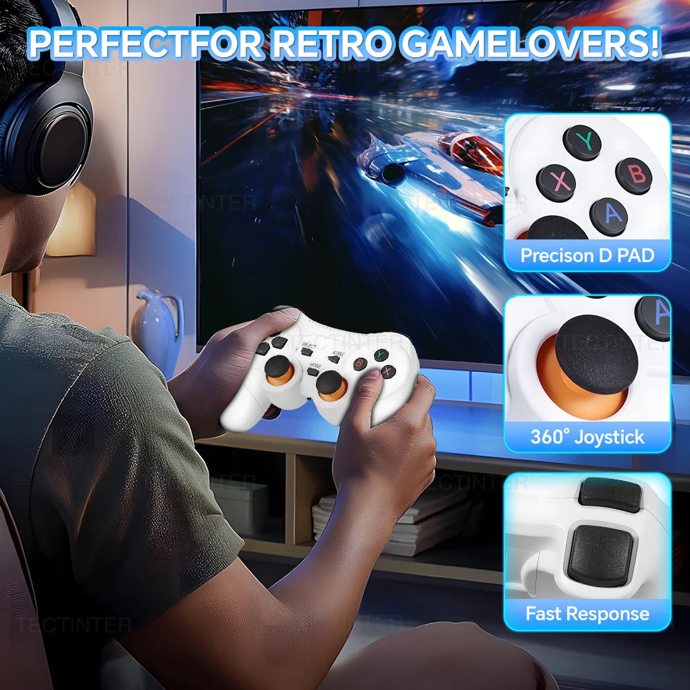 M15 Pro Game Stick Retro Video Game Console with Wireless Gamepads Controller Mini TV Handheld Game Player 64/128G 40000+ Games
