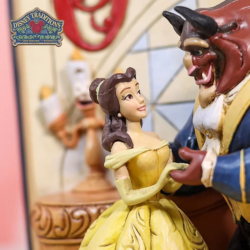 Disney Beauty And The Beast Figurine Bell And The Beast Storybook-Shaped Ornament Collection Model Creative Home Decoration Gift