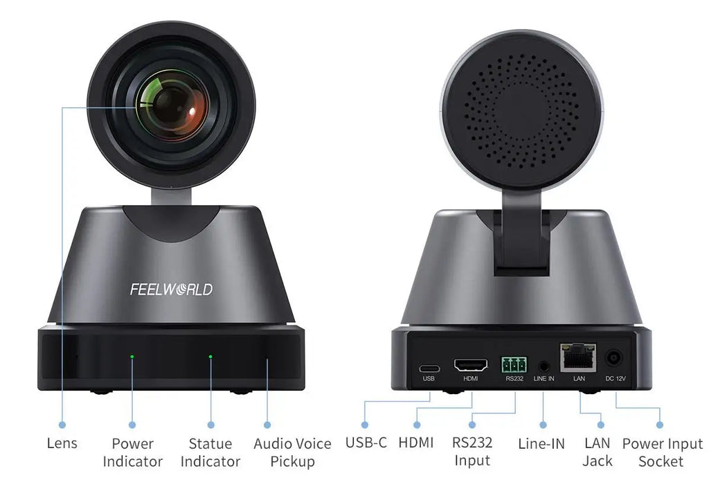 FEELWORLD 4K12X 4K PTZ-Kamera 12-fach optischer Zoom AI-Tracking HDMI USB IP-Fernbedienung