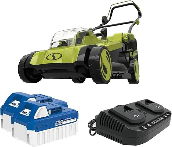 24 Volt 17 Inch Mulching Walk Behind Lawn Mower with 11 Gallon Grass Catcher, 6 Position Height Adjustment, Battery and Charger