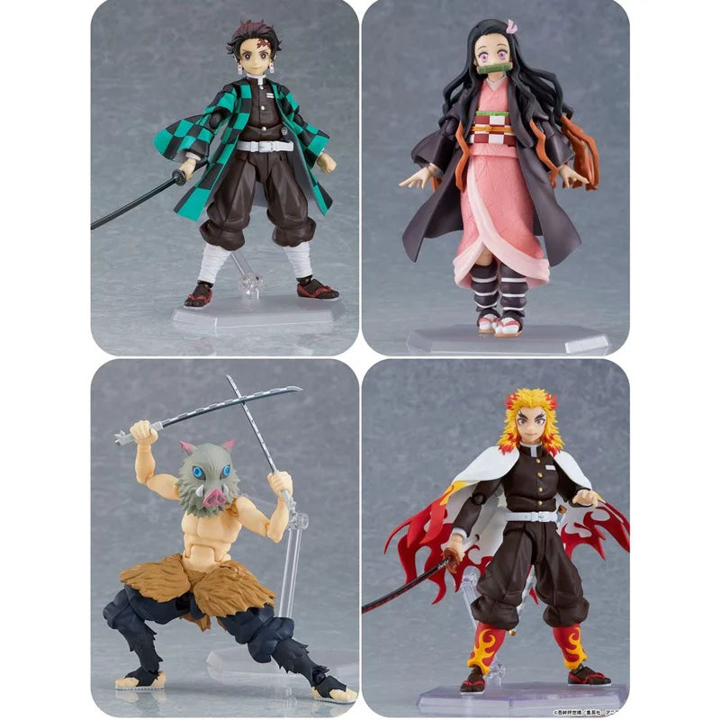 14CM DemonSlayer Figma KO Articulated Action Figures Model Kit Doll Desktop Ornament Decoration Boy Trendy Toy Otaku Statue Gift