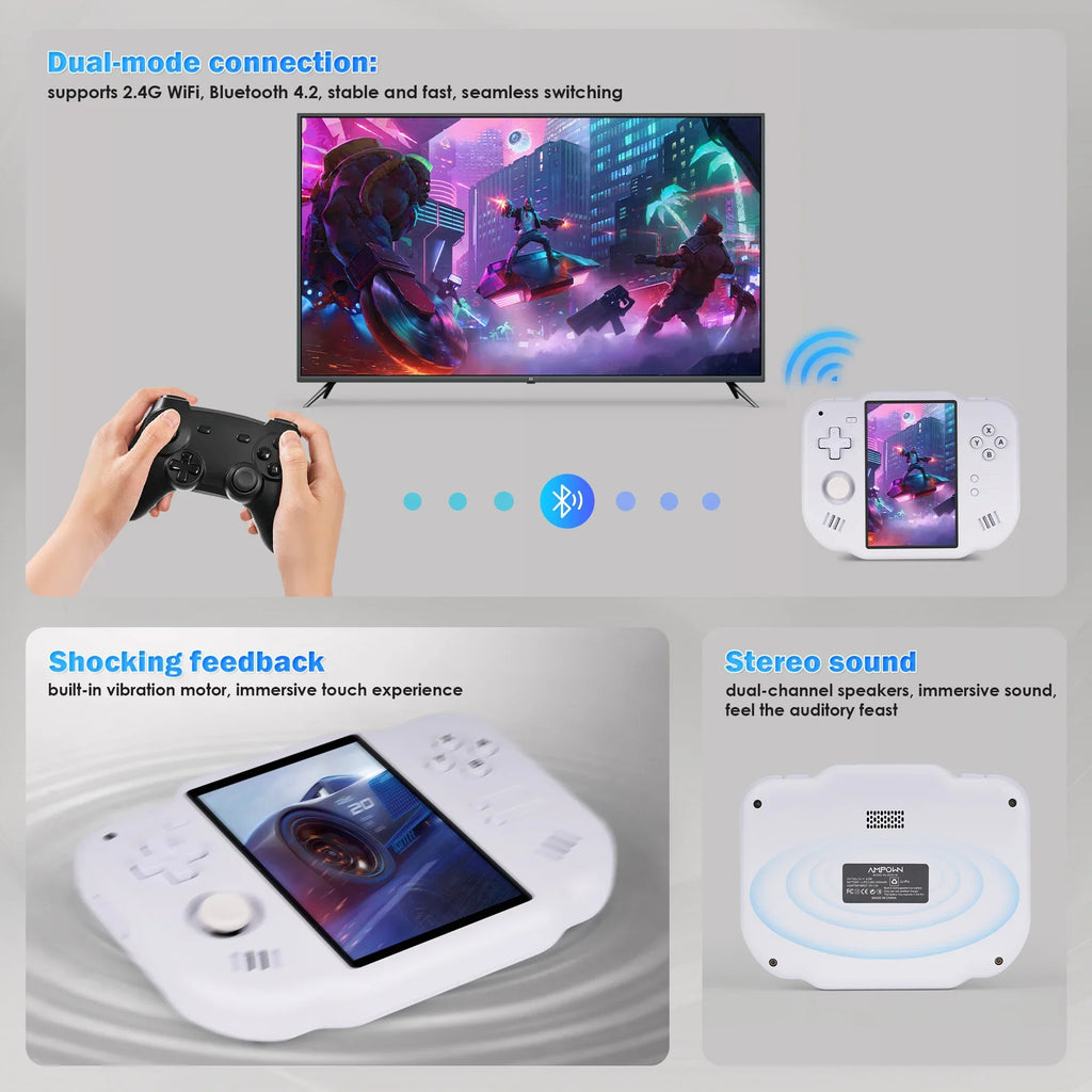 AMPOWN ZERO 40 Handheld Game Console 4'' IPS Multi-touch Screen Android A133P Magicx Zero40 WiFi Support Vibration Motor for NDS