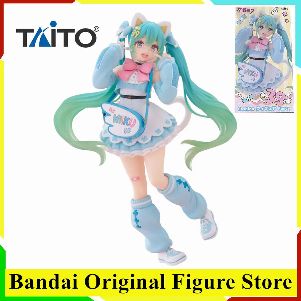 Original TAITO Fashion Fancy Hatsune Miku 39th Action Figure Toys PVC Model Collection Anime Figurine Doll Gift